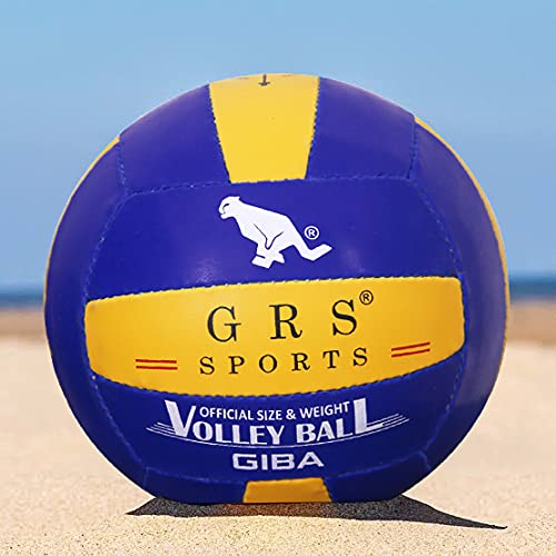 GRS Hand Stiched Rubber VOLLYBALL Size-4 (Multicolour, Ball+ Free AIR Pump, Volleyball)