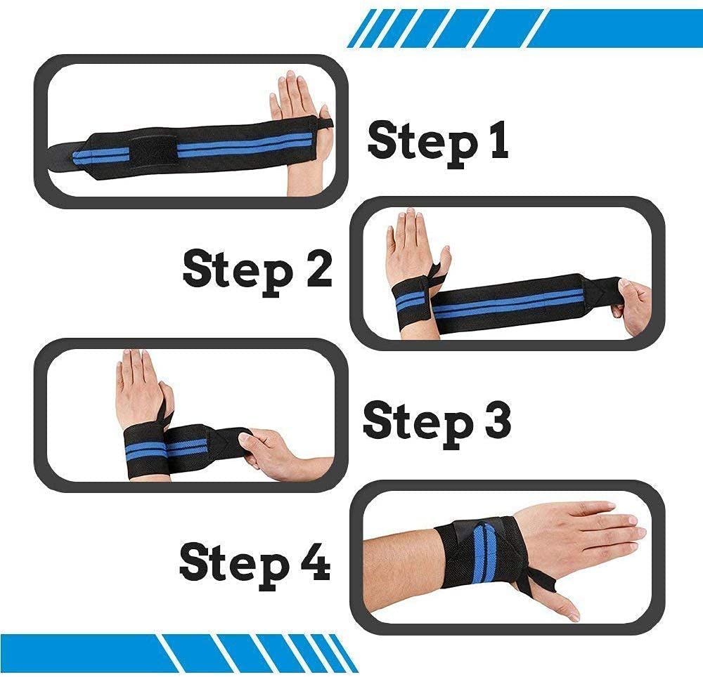 GRS® WBR01 Power Cotton Gym Support with Thumb Support Grip Gloves (Black)(SET OF 1)