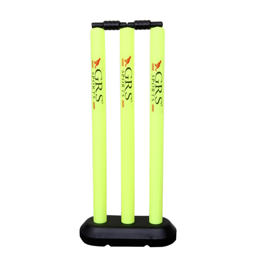 GRS Zone Heavy Grade Hard Plastic Cricket Bat with Wicket Set Floro & 1 Tennis Ball for Kids (Size 3, Age 6-10 Year Old Kids), Strong Plastic
