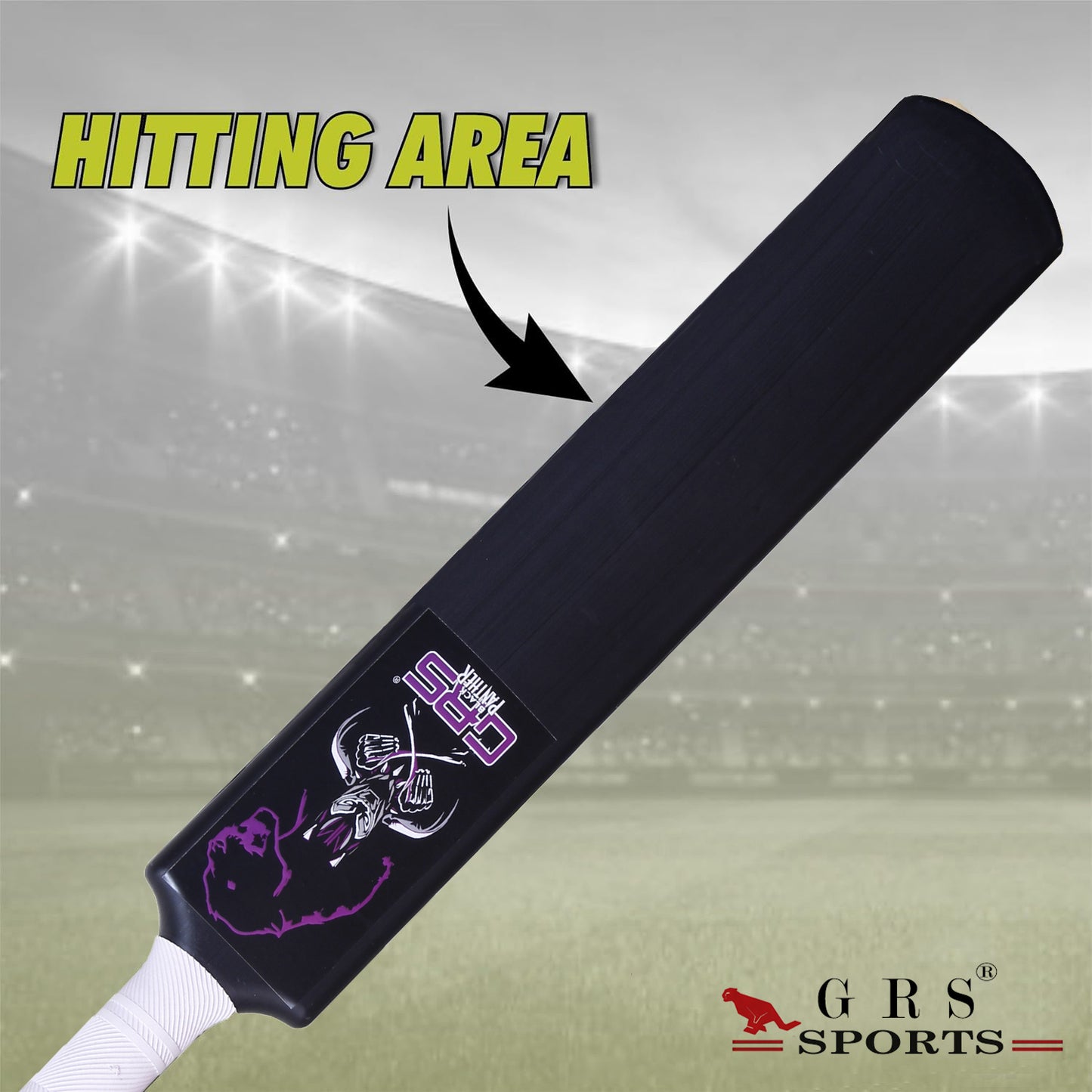 GRS Black Panther Edition Plastic Cricket Bat – Size 3 | Premium Black Bat for Kids Aged 6–10 | Lightweight, Durable & Hero-Inspired Design