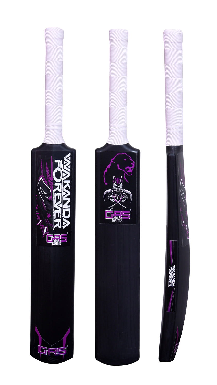 GRS Black Panther Edition Plastic Cricket Bat – Size 3 | Premium Black Bat for Kids Aged 6–10 | Lightweight, Durable & Hero-Inspired Design