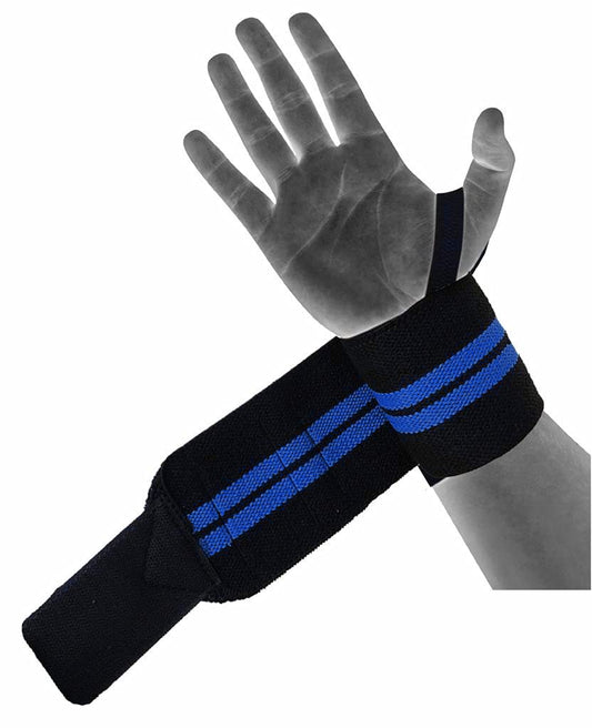 GRS® WBR01 Power Cotton Gym Support with Thumb Support Grip Gloves (Black)(SET OF 1)