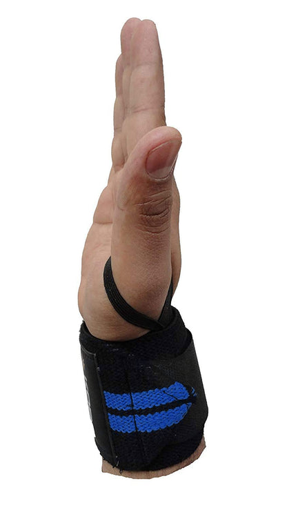 GRS® WBR01 Power Cotton Gym Support with Thumb Support Grip Gloves (Black)(SET OF 1)