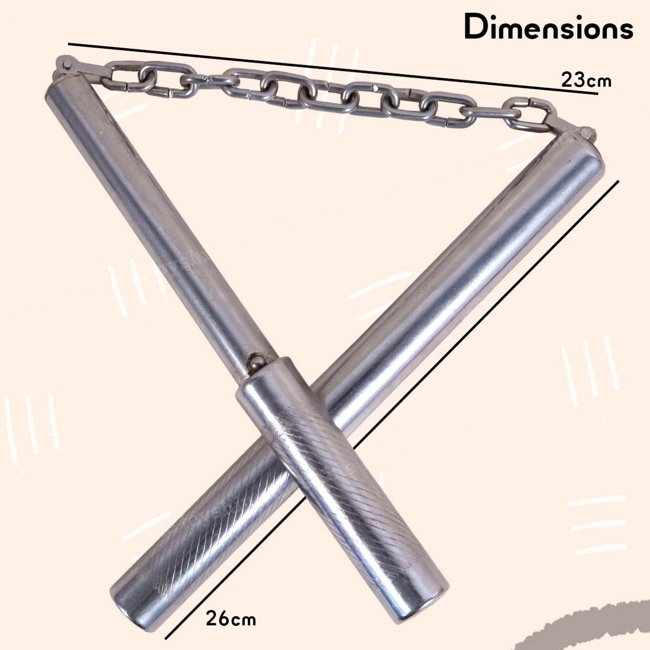 GRS Best Stainless Steel Nunchaku Chen Xi for Martial Arts Nan-Chaku Steel