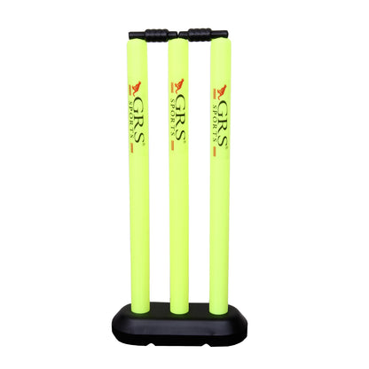 GRS Zone Heavy Grade Hard Plastic Cricket Bat with Wicket Set Floro & 1 Tennis Ball for Kids (Size 3, Age 6-10 Year Old Kids), Strong Plastic