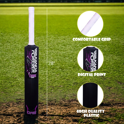 GRS Black Panther Edition Plastic Cricket Bat – Size 3 | Premium Black Bat for Kids Aged 6–10 | Lightweight, Durable & Hero-Inspired Design